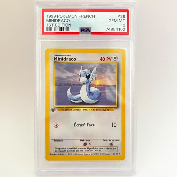 PSA 10 Gem MT Minidraco Dratini 26 French Base 1st Edition 1999 Pokemon 74984162 - Picture 1 of 2